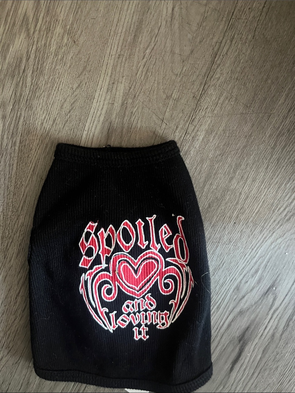 Black Dog tank with Red Heart Graphic